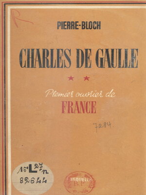 cover image of Charles de Gaulle, premier ouvrier de France